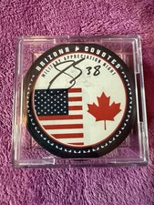 Liam O’Brien Arizona Coyotes Signed Happy Military Appreciation Night Puck