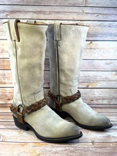 Frye Boots Womens Distressed Suede Leather Carmen Western Harness Boots 7.5B