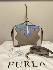 FURLA Patterned bag in blue/beige Crossbody