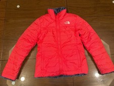 The North Face Girls M 10/12 Reversible Puffer Fleece Jacket Pink And Gray Ski