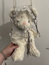 Swankiss Bear Shoulder Bag Lace Bow Pearl Acc...