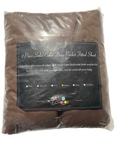 NEW Pack Of 2 Fitted Bottom Queen Microfiber Wrinkle Resistant Brown Sheets