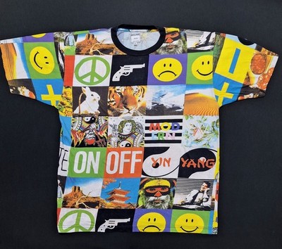 Rare Vintage Moschino Opposites-print 90s T shirt size L / XL