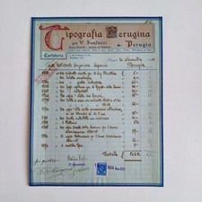 1934 Tipografia Perugina Cartoleria Perugia Fattura C01981