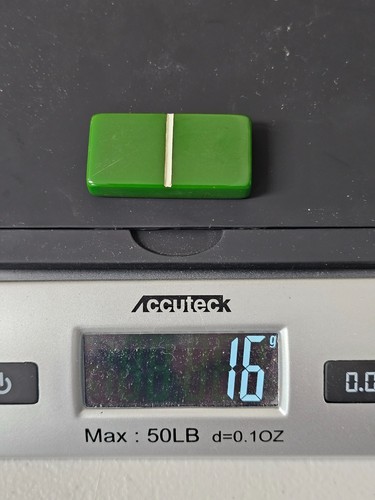 VTG Crisloid “Star-Brite” Dominoes Green Bakelite Catalin Complete w/ Box & Rule - Picture 11 of 12