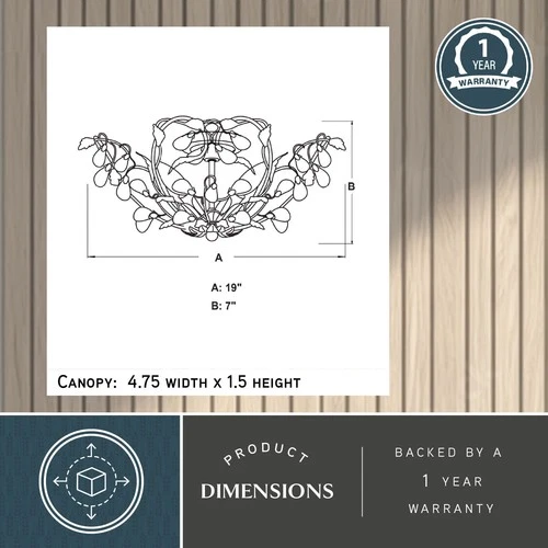 Vaxcel Lighting C0023 Jardin 4 Light 19"W Flush Mount Indoor - Off White - Picture 8 of 12