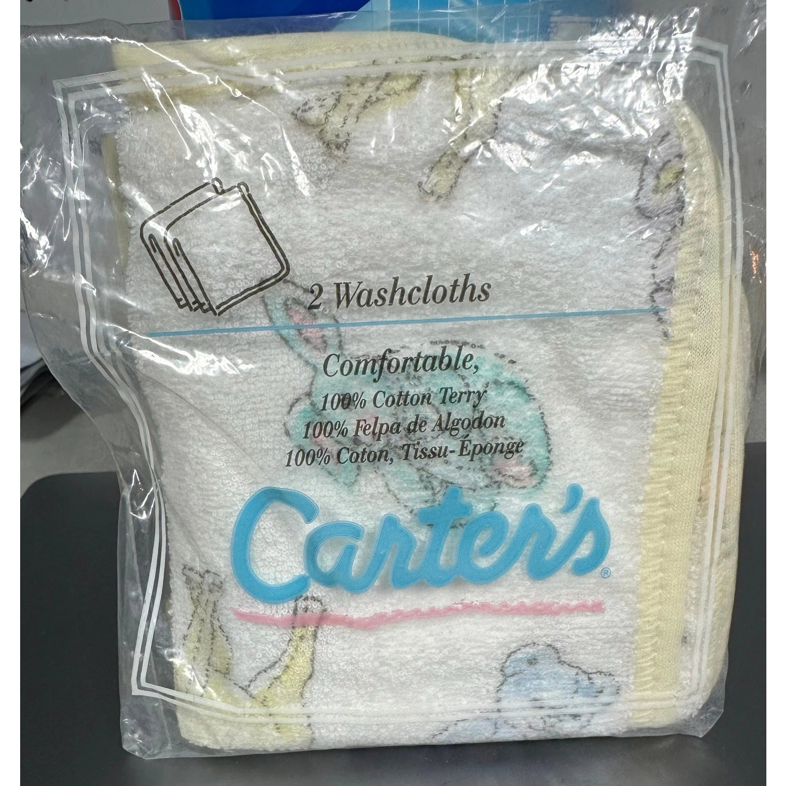 Vintage Carters Animal Print Terry Cloth Washcloth Pack of 2 New Unopened
Opens in a new window or t