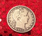 1912 D United States Barber 90% SILVER HALF DOLLAR! Denver Mint!