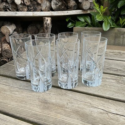 Vintage 80er Jahre RCR Kristall DA VINCI Grosseto Tumbler Gläser ca. 300ml x7