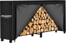 8ft Firewood Cover Waterproof Log Rack Cover Outdoor Wood Rack Cover Heavy Du...