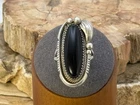 Vintage Native Navajo Sterling Silver Black Onyx Blossom Ring sz 5.75--869.26