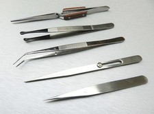 TWEEZERS SET of 5 JEWELRY MAKING FORCEP GENERAL PURPOSE - SOLDERING REPAIR BEADS