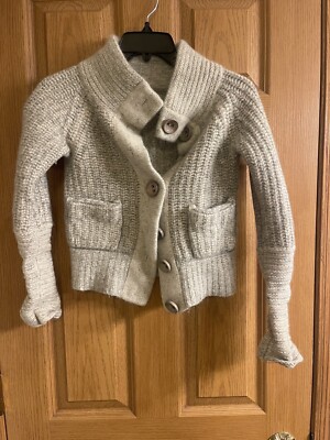 Boss Hugo Boss youth Kids Boy Girl size XS Gray Button sweater