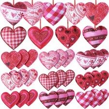 27 Pieces Valentines Day Felt Heart Ornaments Heart Hanging Ornaments Decors ...
