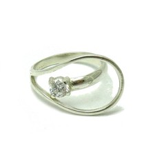Stylish Sterling Silver Ring Solid 925 With 5mm Cubic Zirconia Handmade