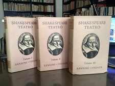 WILLIAM SHAKESPEARE - TEATRO - SANSONI 1950 - MARIO PRAZ - OPERA COMPLETA 3 VOLL