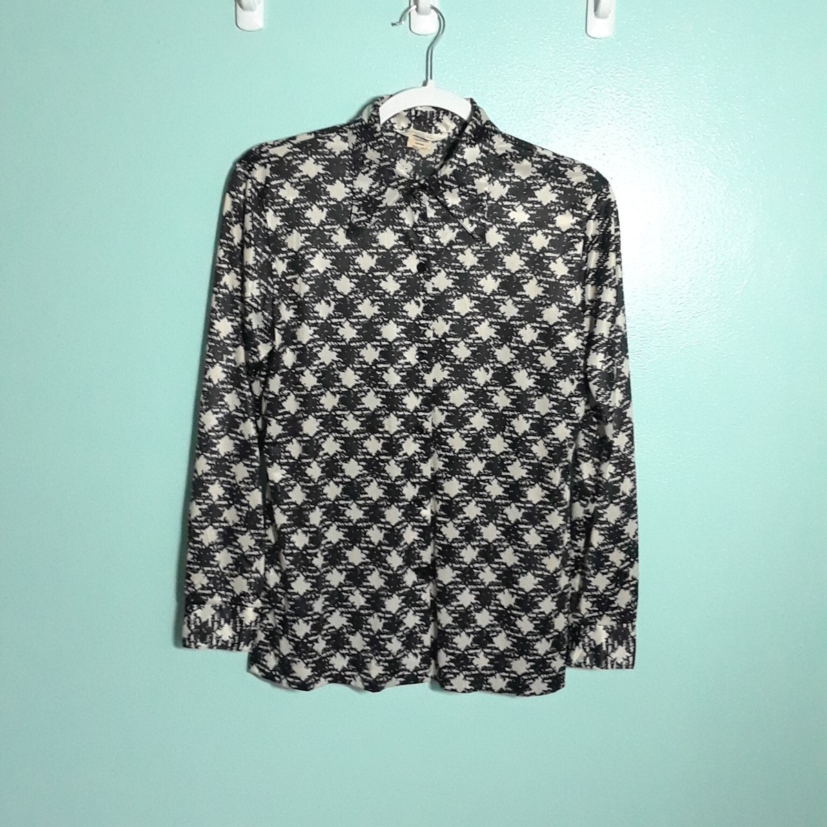 トップス 70s USA Sears open collar shirt check M s-l400.jpg