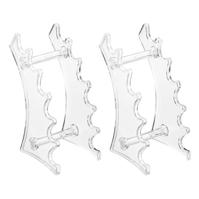 2er-Pack Kunststoff Stifthalter, 6 Steckplätze Acryl Stift Display Ständer horizontal klar