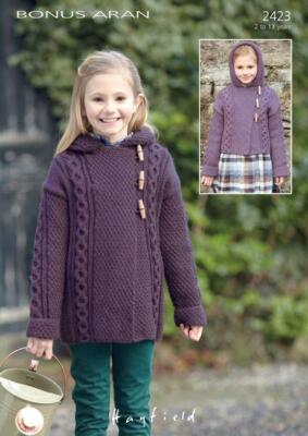 Sirdar Strickanleitung - Hayfield Bonus Aran, Dufflecoats 2423