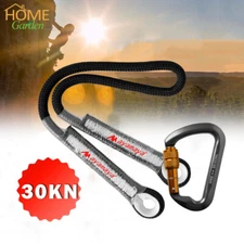 Pre-sewn Eye to Eye Loop Prusik Rope & 30KN D-Shape Rock Climbing Lock Carabiner