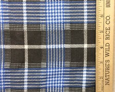 Fabric Flannel Plaid Tartan Check Gray Blue White Cotton Blend 76" Soft DIY