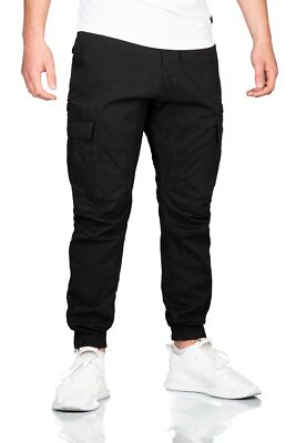 A. Salvarini Herren Designer Cargo Hose Cargohose Beintaschen O272 Schwarz NEU