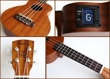 Laka VUS50 Soprano Ukulele with Integrated Chromatic Tuner with Eagle Strings