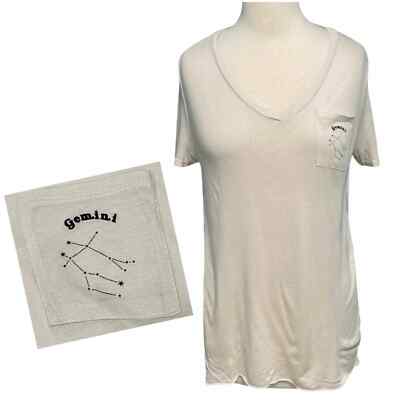 Michelle By Comune Zodiac Gemini Short Sleeve T-Shirt Tee Shirt Clay Cream Small