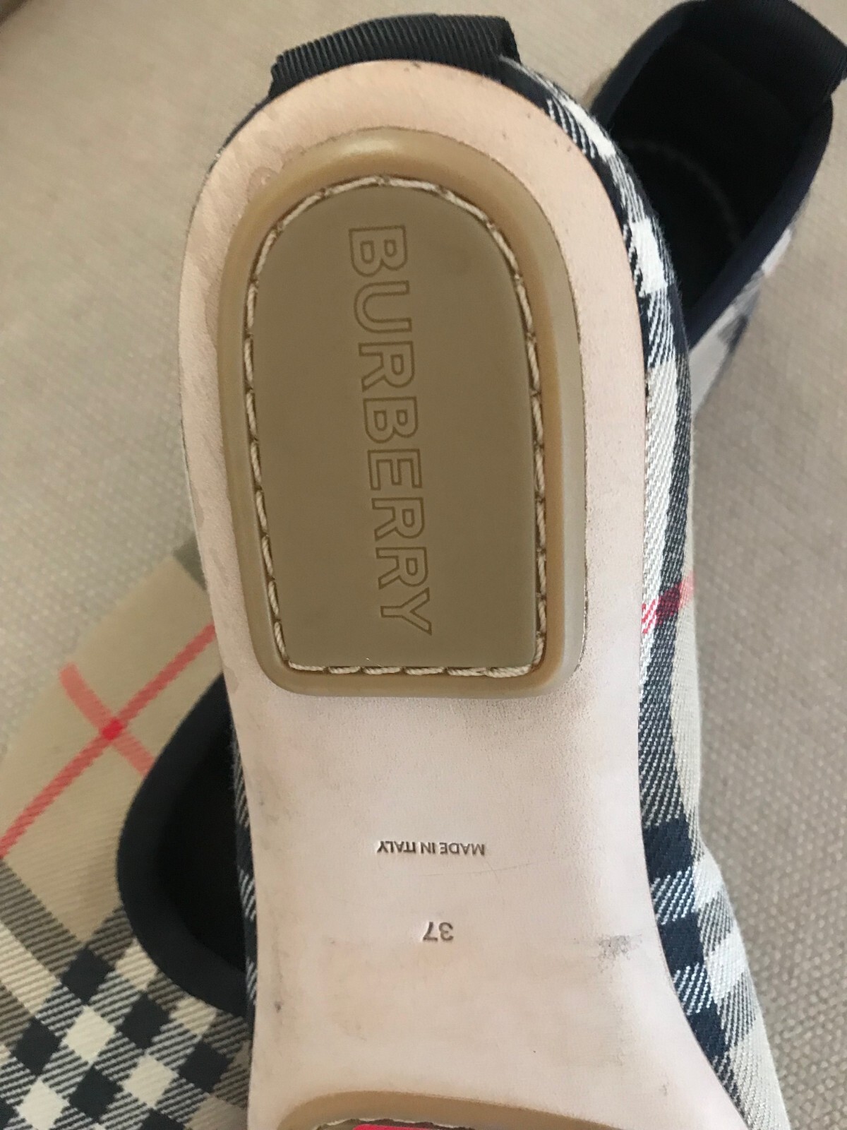 New Auth BURBERRY Shoes Flat Ballerina Grace Women Logo Check Canvas EU37 NWOB thumbnail 17