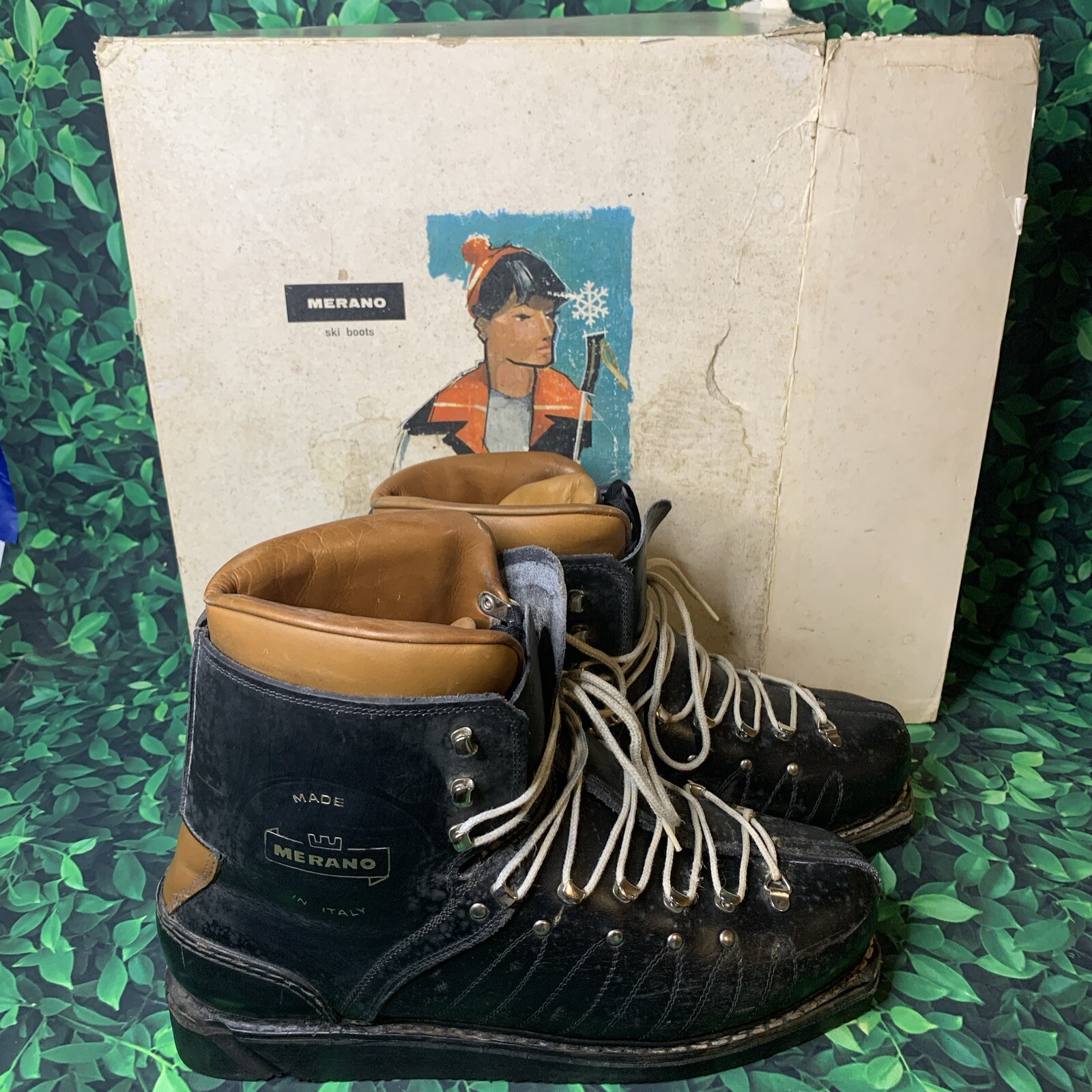 SALOMON Scarponi da sci Merano vintage made in Italy con Vibram Depose Cristallo con scatola