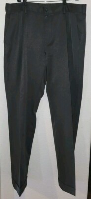 Van Heusen Dress Pants 36x34 Dark Gray Traveler Men Slacks