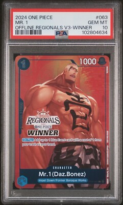 One Piece TCG Offline Regionals Winner Mr.1 (Daz.Bonez) - PSA 10