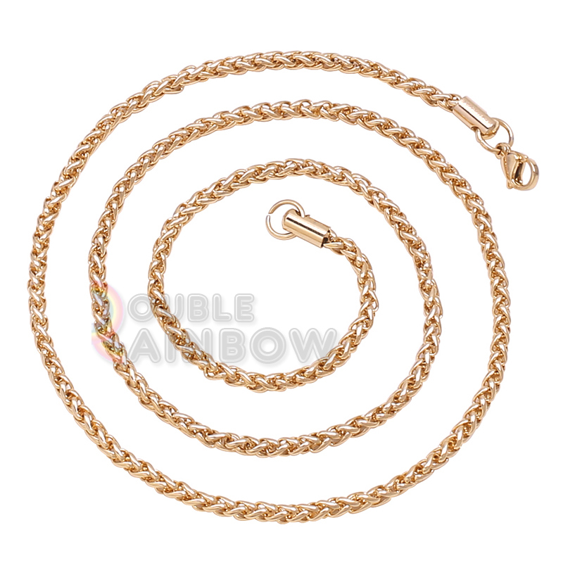 20P19 mens stainless steel Crown Baby Angel pendant 3.5mm Wheat chain