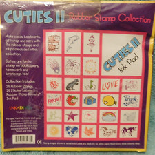 Inkadinkado Cuties II Rubber Stamp Collection 26 Piece rubber stamps, stickers