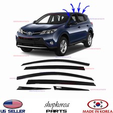 Smoked Door Visor Window Vent Deflector Set 6 Ps Fits For Toyota Rav4 2013-2018