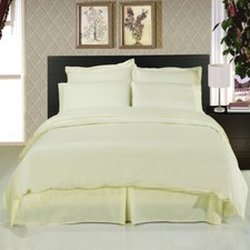 Complete Bedding Set Ivory Solid Choose US Sizes 1000 TC 100 Egyptian Cotton