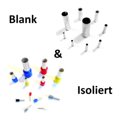 Aderendhülsen isoliert & unisoliert 0,50- 50 mm² Kabelhülsen Endhülsen 2-1000ST