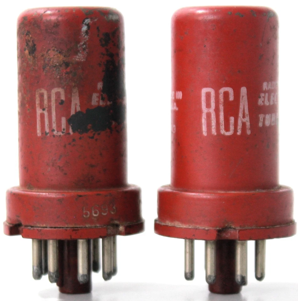 5693 6SJ7 RCA Red Metal Tube made in U.S.A Amplitrex Tested Qty 1 Mp #3110001/07 - Image 4 of 4