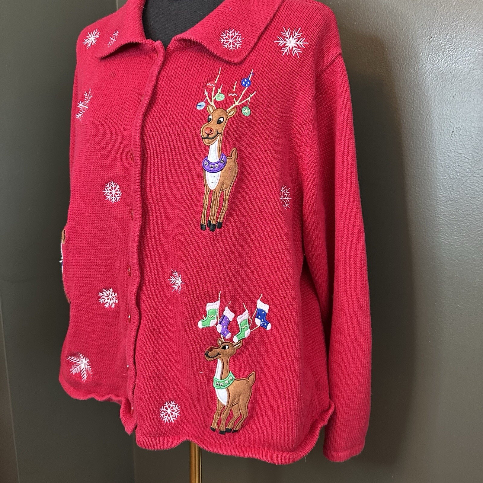 Vintage Classic Elements Button Front Sweater Kit… - image 5