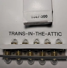 LIONEL BULB  1447 18 VOLT CLEAR SCREW BASE FITS LIONEL TRAINS LISTED 10 BULBS 