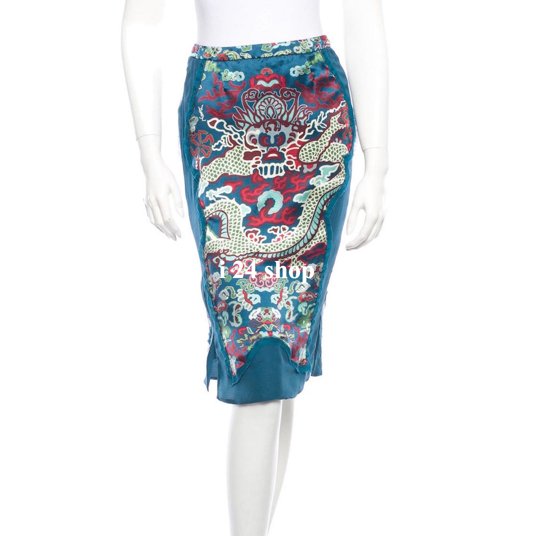 Abito nuovo con etichette Yves SaiNT LAURENT TOM FORD 2004 DRAGO ""Opera di Pechino"" fr40