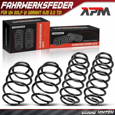 4x Federn Fahrwerksfeder Vorne Hinten für VW Golf VI Variant AJ5 2.0 TDI 2009-13