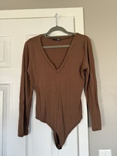 Fashion Nova Long sleeve brown bodysuit