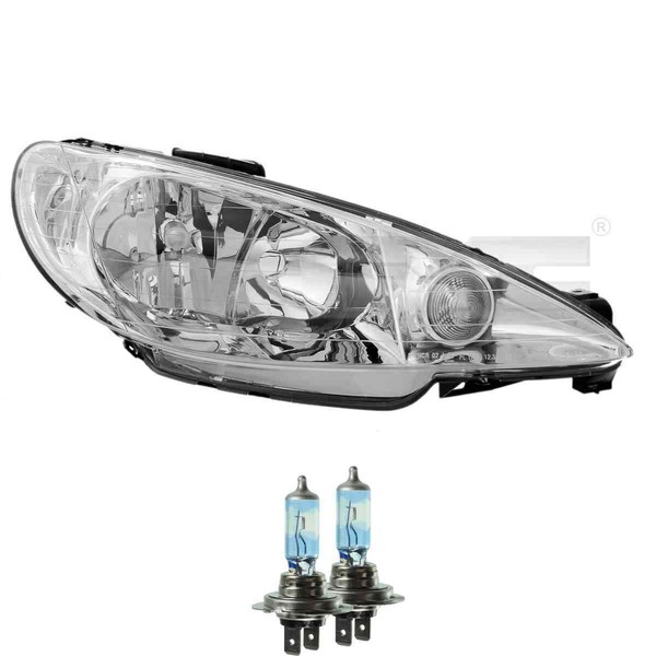 Scheinwerfer Links H7/H7 FüR Peugeot 206 CC 2D 2A/C 2E/K Inkl. Osram Lampen-image