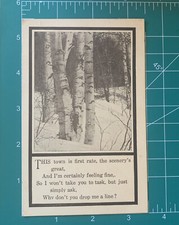 Antique Postcard 1911 Snowy Birch Trees Winter Black & White Poem