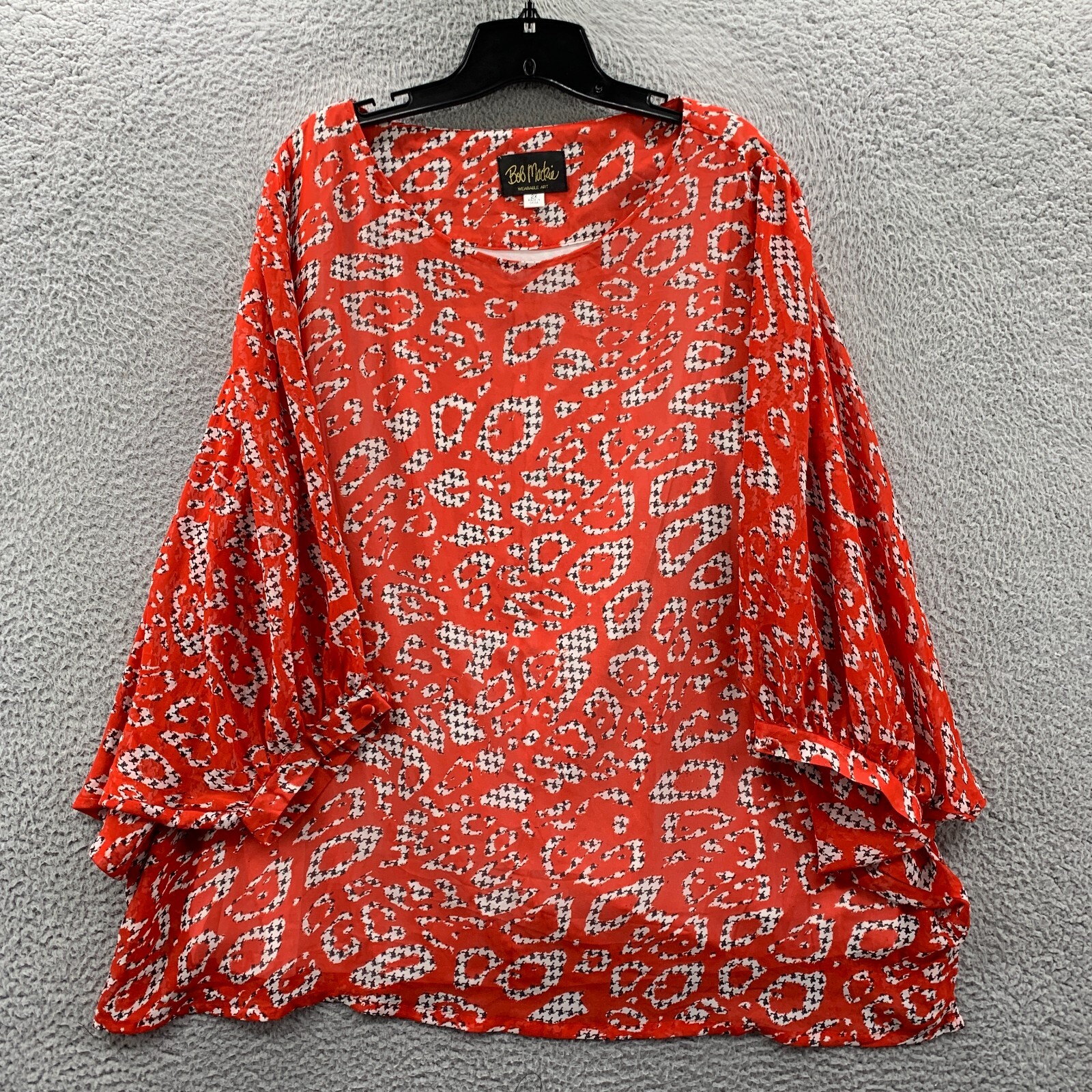 Bob Mackie Wearable Art Blouse Womens 2X Top 3/4 Sleeve eBay
