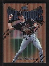1997 Topps Finest Warriors w/ Coating Omar Vizquel #76 Cleveland Indians