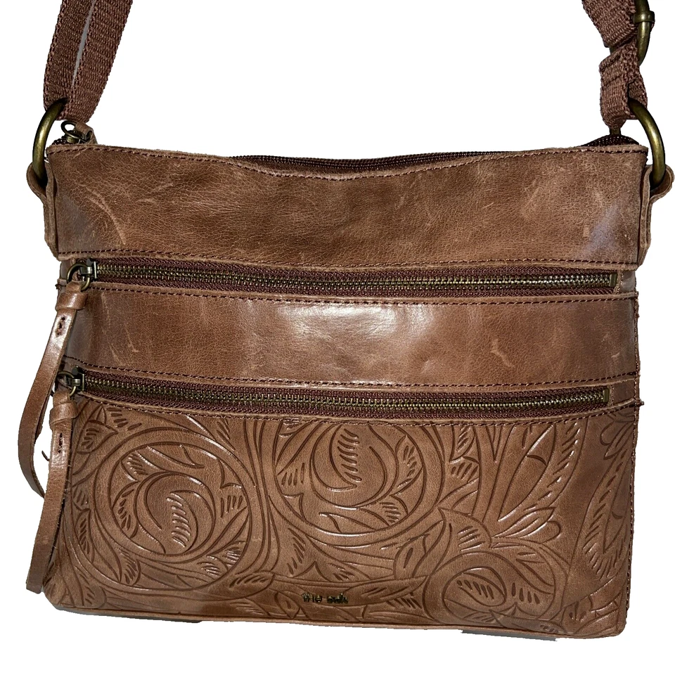The Sak Reseda Pyrite Leaf Women s Crossbody Bag Purse Brown
