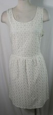 Lace dress, cottonbend, knee length, sleeveless, off white, size L