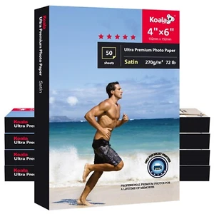 Koala Ultra Papier photo Satin Premium 4x6 72lb 3000 Feuilles Jet d'encre Priters 270gsm